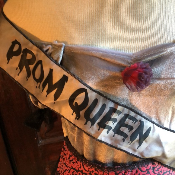 XLarge Girl Prom Queen Corpse Amscan Suit Yourself Costumes dress, sash, Corsage - Picture 8 of 17